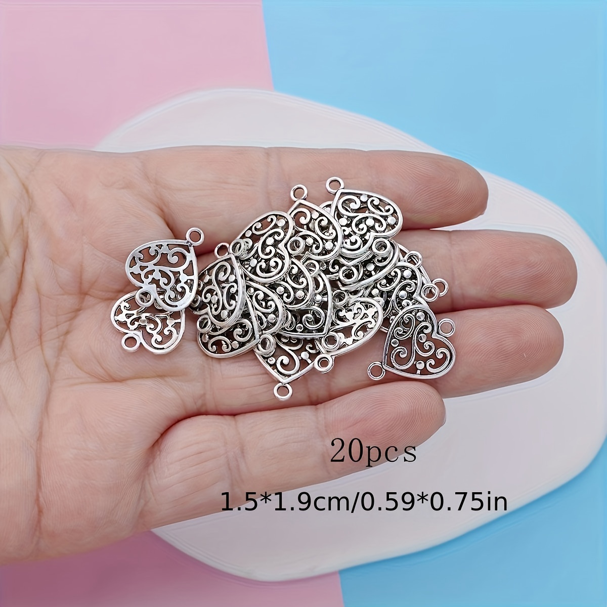 20pcs Antique Silvery-Plated Zinc Alloy Pendants